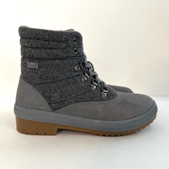 KEDS CAMP SUEDE WOOL WATER-RESISTANT THINSULATE LACE-UP BOOT IN GRAY. Sz7 - Picture 3 of 11